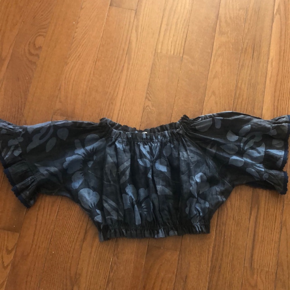 Free People cropped, ruffle shirt